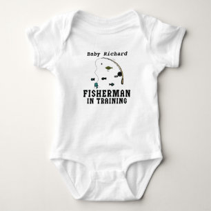 Body Para Bebê Pescador de nome de bebê personalizado em treiname