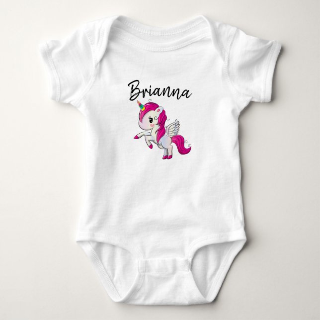 Body Para Bebê Pessoalize Seu Próprio Bodysuit de Unicórnio para  (Frente)