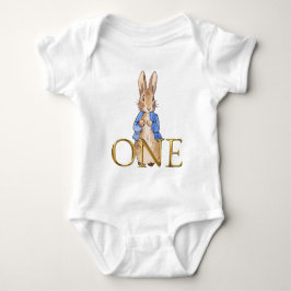 Body Para Bebê Peter o coelho Primeiro Aniversário Um