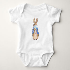 Body Para Bebê Peter o Rabbit soprando macarrão azul