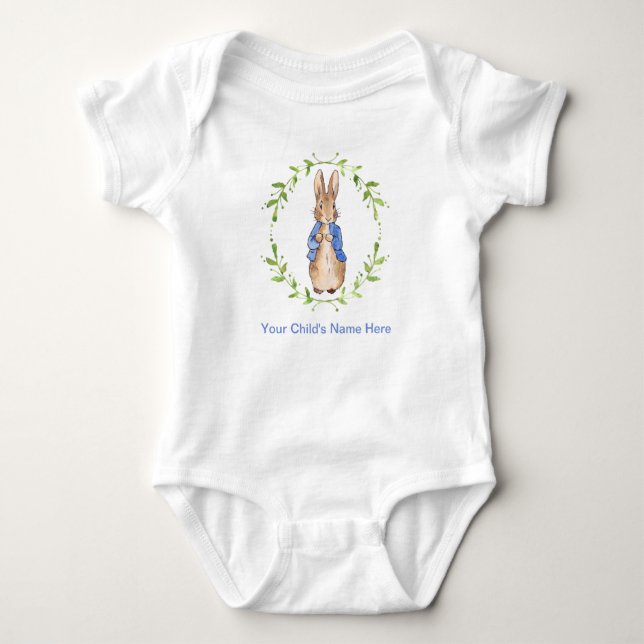 Body Para Bebê Peter Rabbit com Personalização do Nome da Criança (Frente)