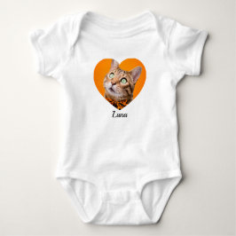 Body Para Bebê Pet's Cute Modern Typography Name and heart Photo