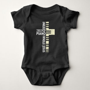Body Para Bebê Piano Tudo que preciso é música Jesus, músico c