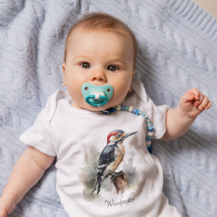 Body Para Bebê Pica-pau Woodland Aquarela, personalizado