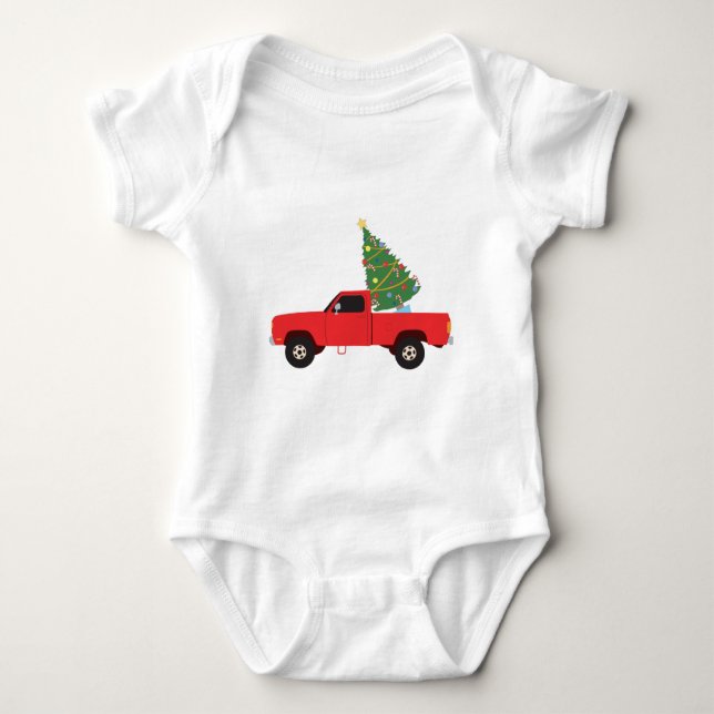 Body Para Bebê Pickup Truck Árvore de Natal (Frente)