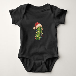 Body Para Bebê Picles de Natal Picles em Luzes de Natal Picles