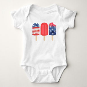 Body Para Bebê Picolé Patriótico