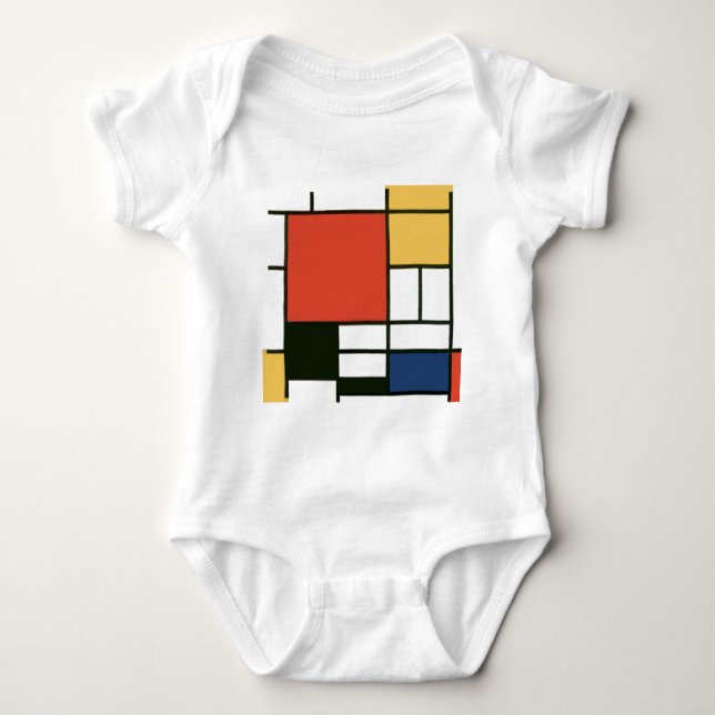 Body Para Bebê Piet Mondrian - composição (Frente)