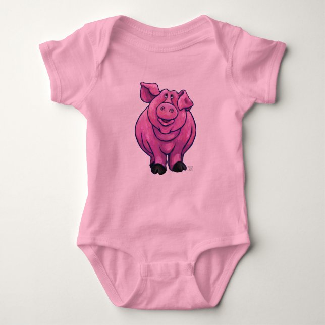 Body Para Bebê Pig T-Shirts (Frente)