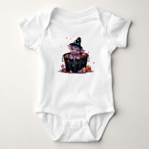 BODY PARA BEBÊ PIGLET ADORÁVEL DE HALLOWEEN EM UM BALDE