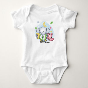 Body Para Bebê Pijamas do elefante