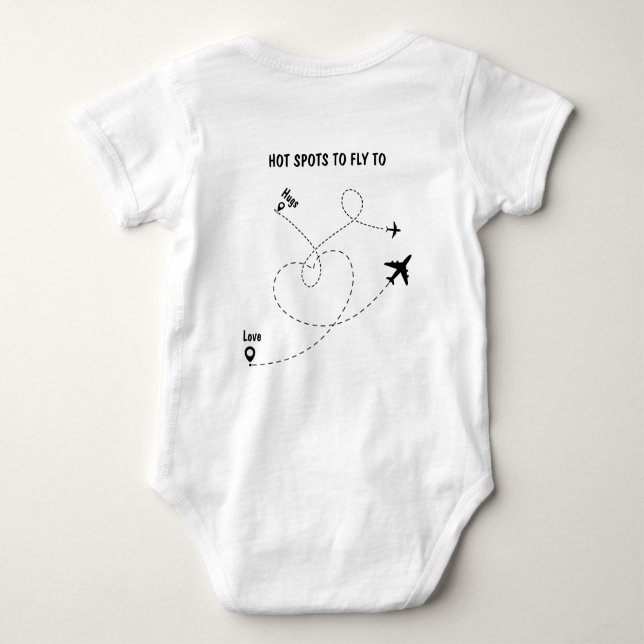 Body Para Bebê Piloto branco T-Shirt Ba (Verso)