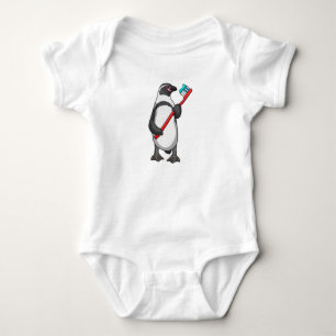 Body Para Bebê Pincel dos dentes pinguins