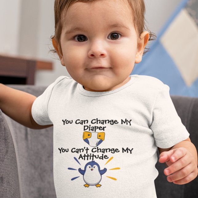 Body Para Bebê Pinguim Atitude com Espírito  Bodysuit de Bebê (Criador carregado)