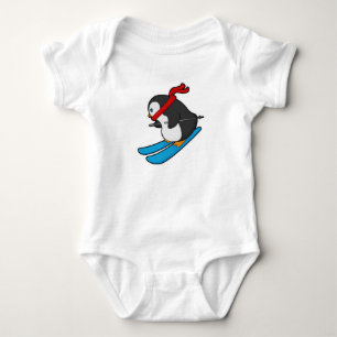 Body Para Bebê Pinguim com esqui