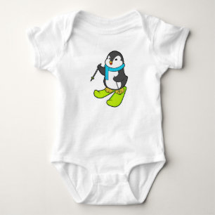 Body Para Bebê Pinguim com esqui