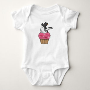 Body Para Bebê Pinguim com Muffin