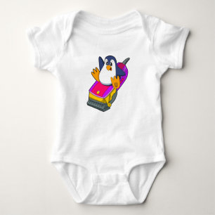 Body Para Bebê Pinguim como cabeleireiro com Razor