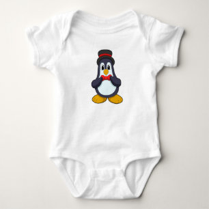 Body Para Bebê Pinguim como Noivo com Laço e Chapéu