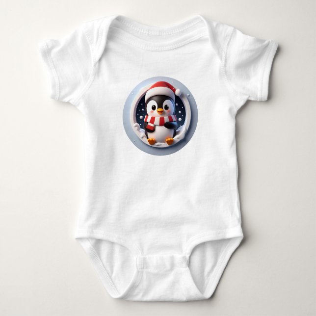 Body Para Bebê Pinguim Cute Adorável Queimando (Frente)