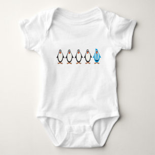 Body Para Bebê Pinguim de tux azul