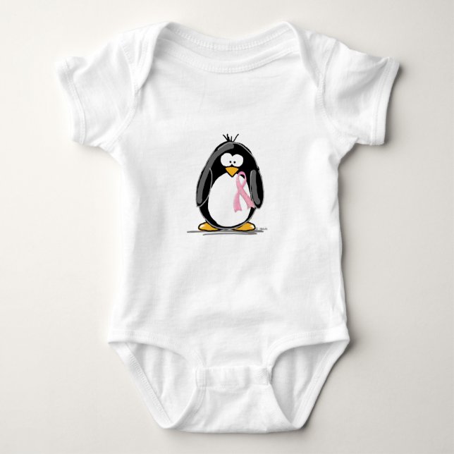 Body Para Bebê Pinguim do cancro da mama (Frente)