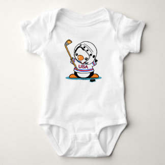 Body Para Bebê Pinguim do hóquei em gelo