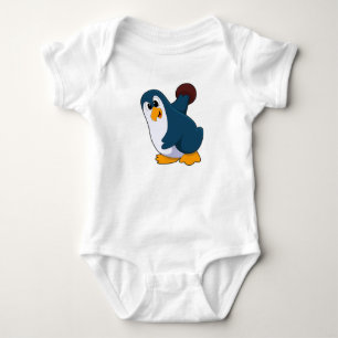 Body Para Bebê Pinguim em Boliches com Bola de boliche
