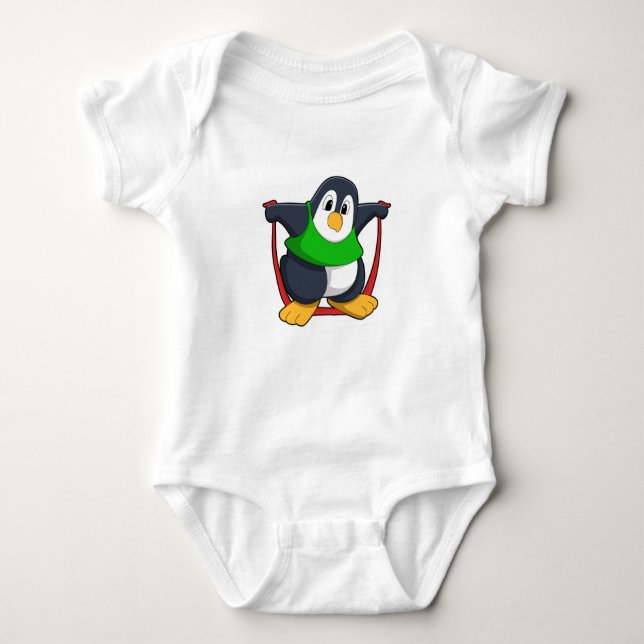 Body Para Bebê Pinguim em Malhação com cabo de navegação.PNG (Frente)