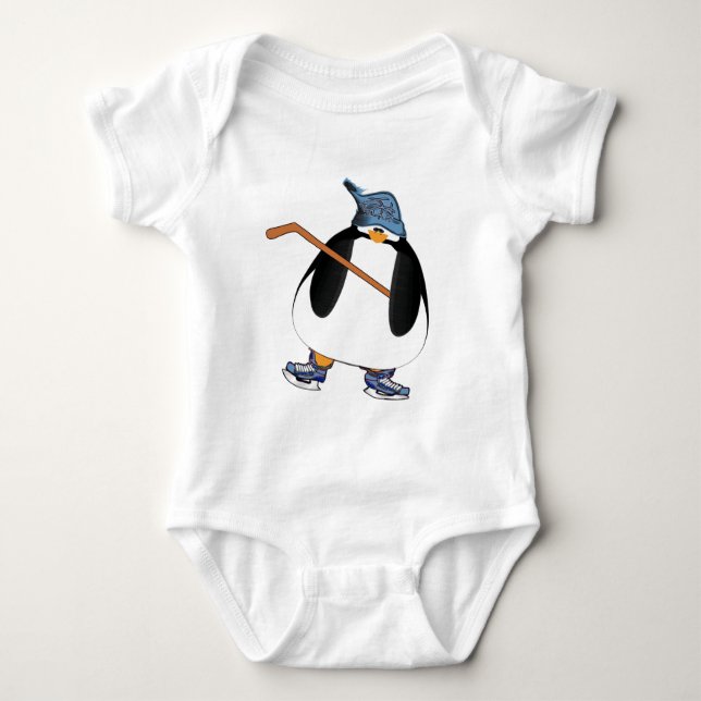 Body Para Bebê Pinguim Hockey (Frente)