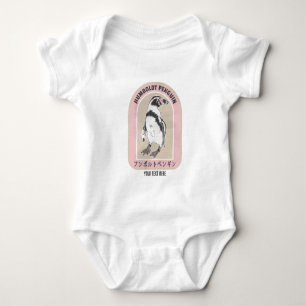 Body Para Bebê Pinguim humolt escrevendo Japonês