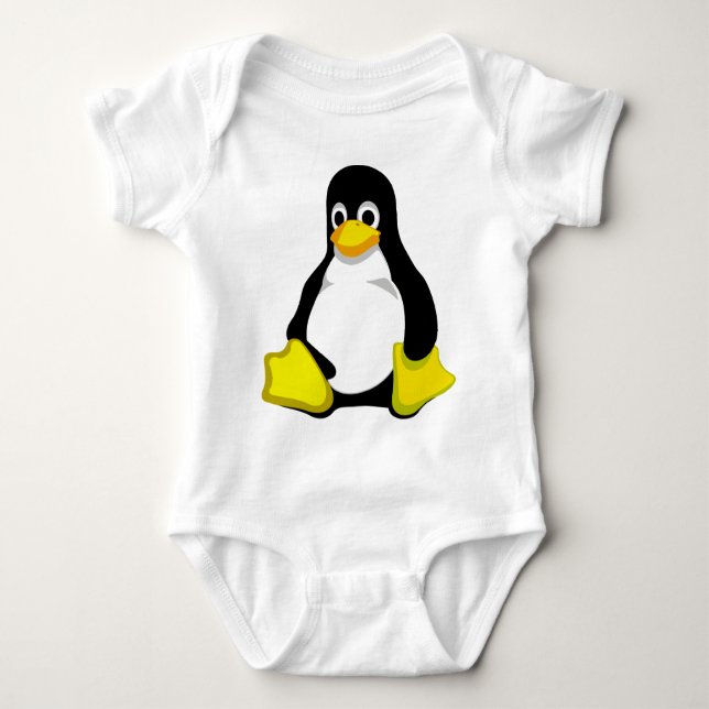 Body Para Bebê Pinguim Linux Tux (Frente)