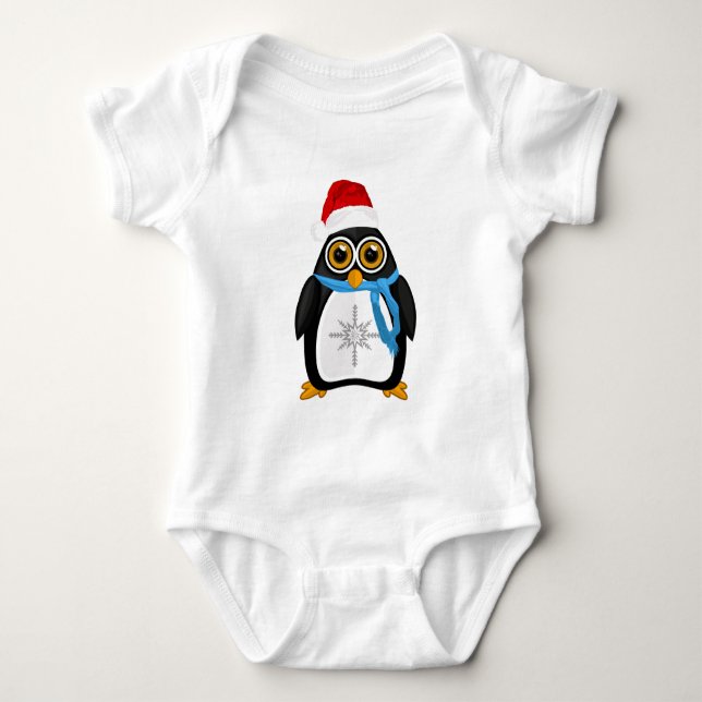 Body Para Bebê Pinguim Natal (Frente)