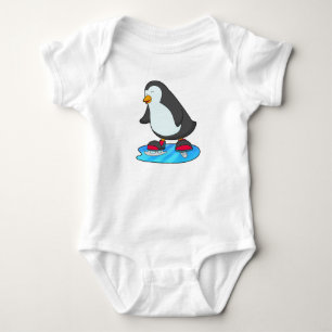 Body Para Bebê Pinguim no patinagem de gelo com skates de gelo