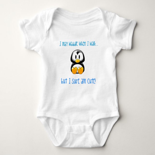Body Para Bebê Pinguim Waddler Sbhirt do bebê (Frente)
