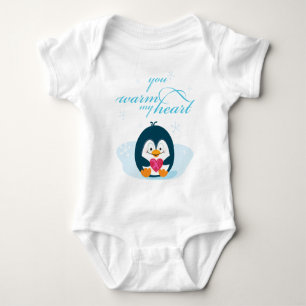 Body Para Bebê PINGUIN "você aquece meu coração"
