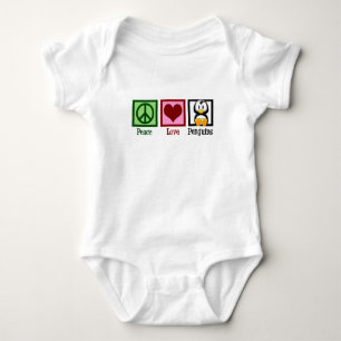 Body Para Bebê Pinguins de Amor pela Paz