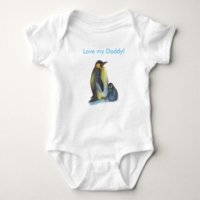 Body Para Bebê Pinguins do dia dos pais que tiram o Bodysuit   do (Frente)