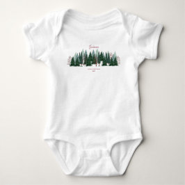 Body Para Bebê Pinheiros verde floresta natureza Natal Feriado