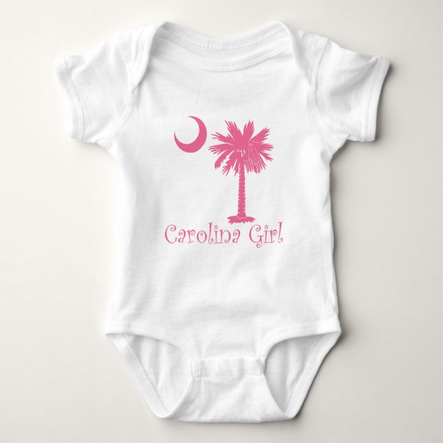 Body Para Bebê Pink Carolina Girl Palmetto (Frente)
