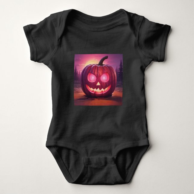 Body Para Bebê Pink Jack-o'-lanterna (Frente)