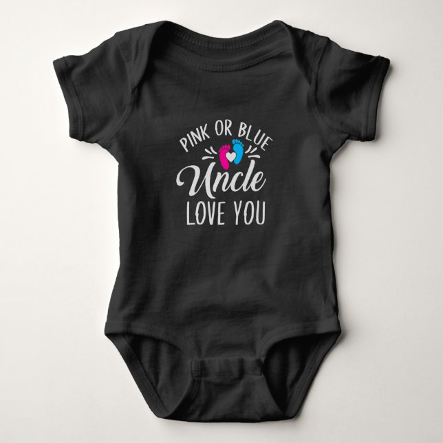 Body Para Bebê Pink or blue Uncle loves you (Frente)