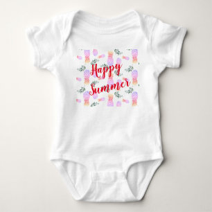 BODY PARA BEBÊ PINK & ORANGE PINEAPPLE FELIZ VERÃO