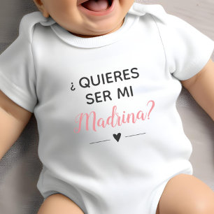 Body Para Bebê Pink Quieres Ser Mi Madrina Proposta de Madrina