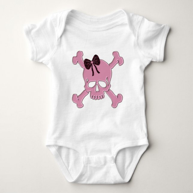 Body Para Bebê Pink Skull (Frente)