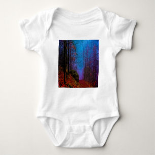 Body Para Bebê Pintada Floresta de Outono Roxo