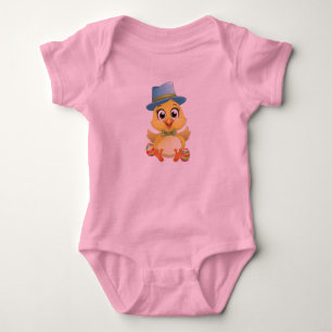Body Para Bebê Pintinho de Páscoa cômoda com ovos coloridos