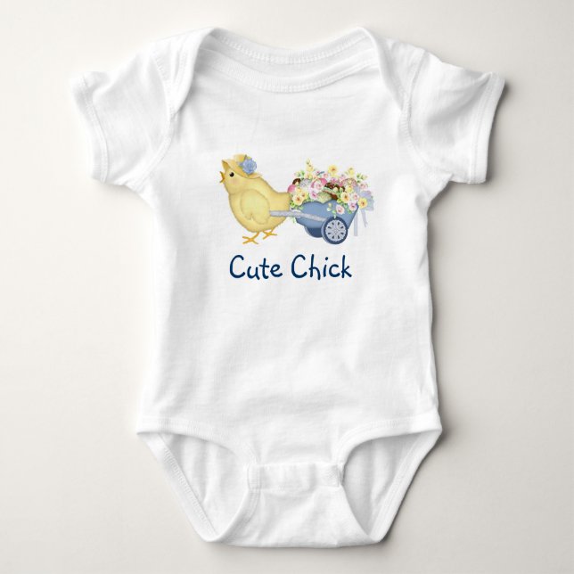 Body Para Bebê Pintinho e carrinho (Frente)