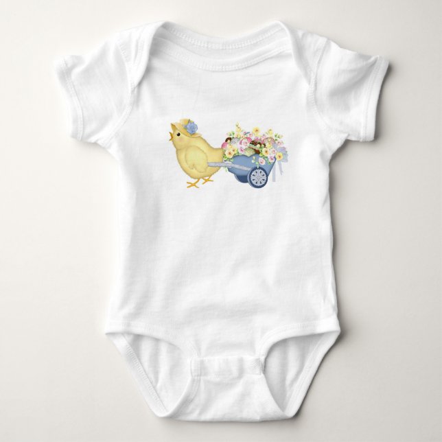 Body Para Bebê Pintinho e carrinho (Frente)