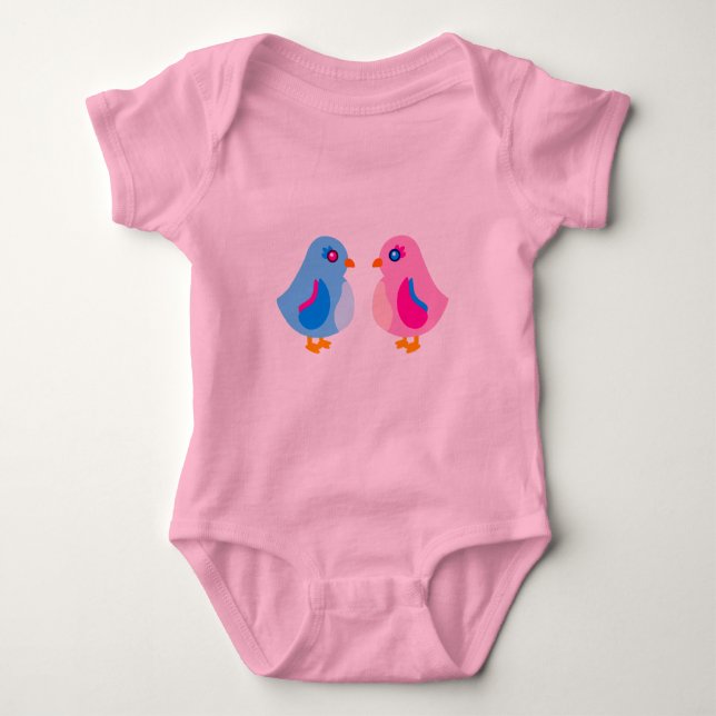 Body Para Bebê Pintinhos de arte (Frente)